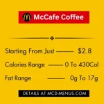 McDonalds McCafe Menu