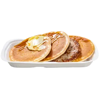 Pancakes and Sausage with Syrup